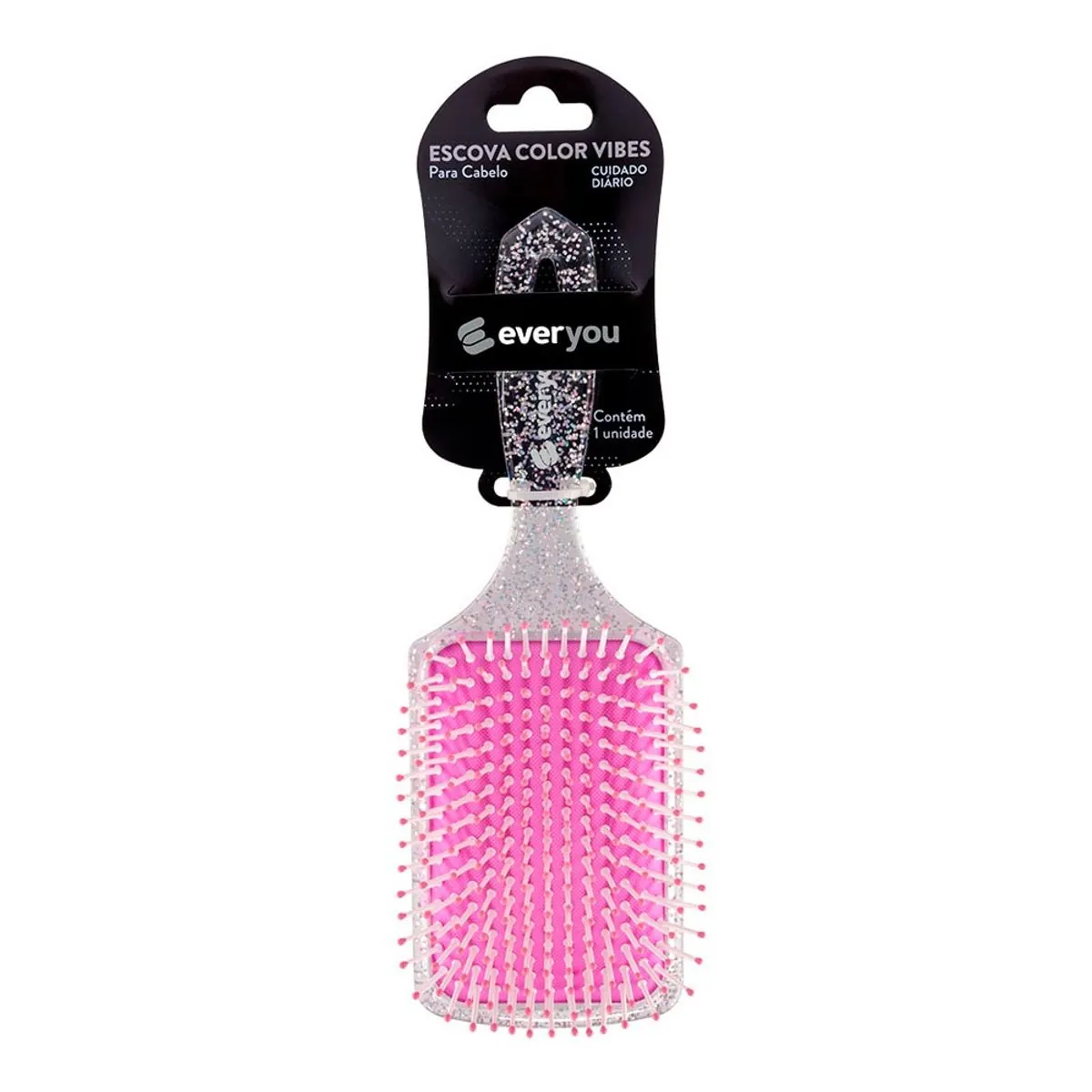 Escova para Cabelo Ever You Raquete Glitter 1 Unidade