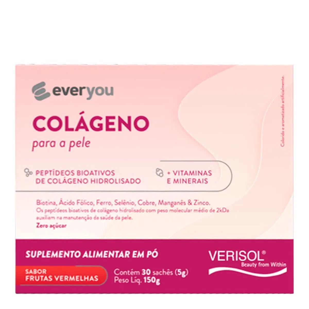 Colágeno Verisol + Vitamina E Ever You Frutas Vermelhas 30 Sachês com 5g Cada