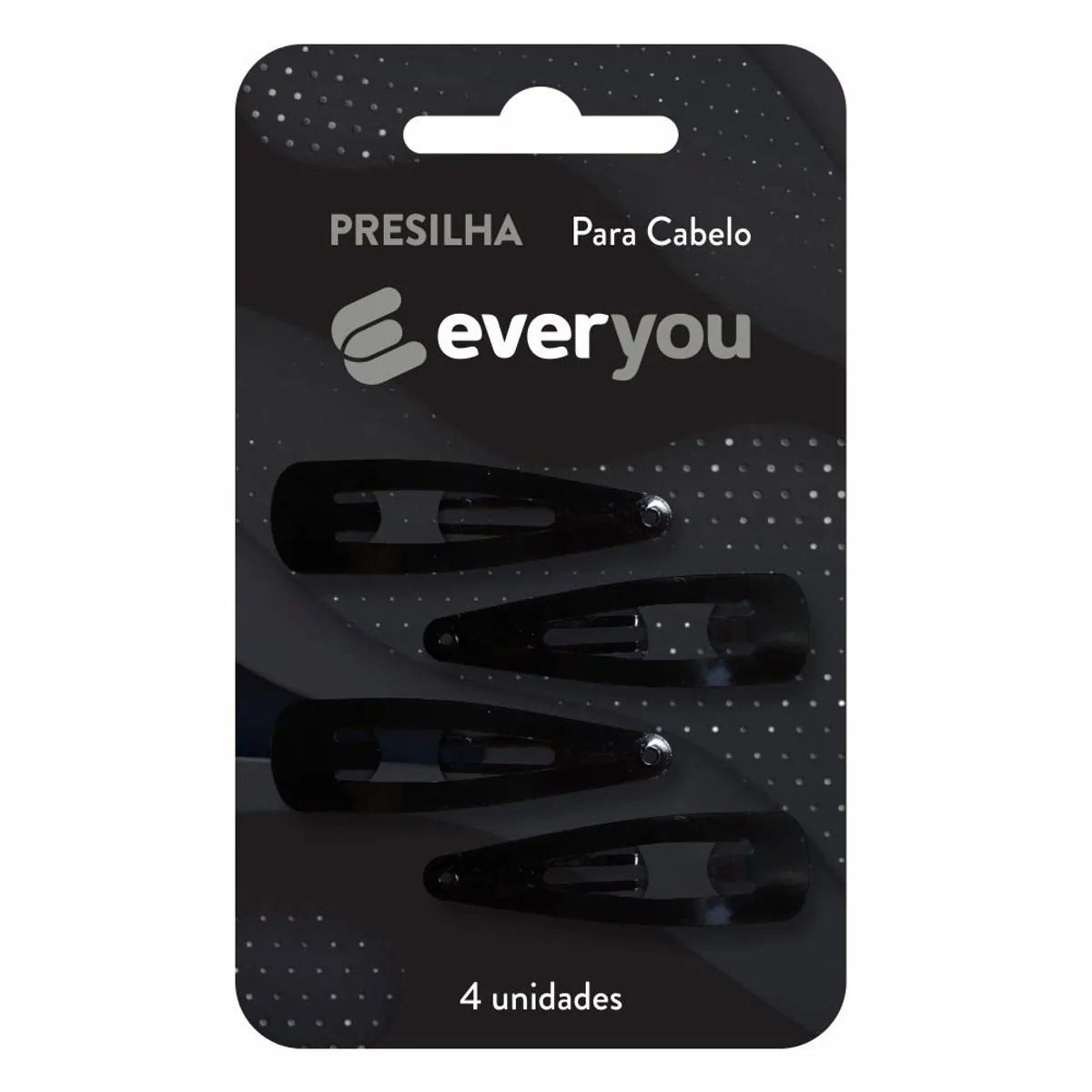 Tic Tac para Cabelo Ever You Preto 4 Unidades