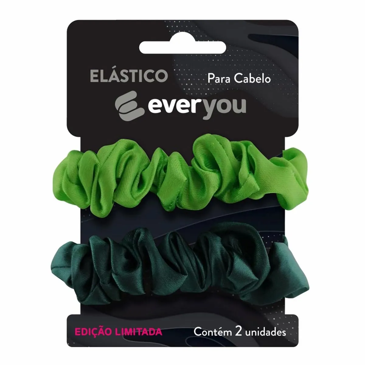 Scrunchie Para Cabelo Ever You Tecido Verde 2 Unidades