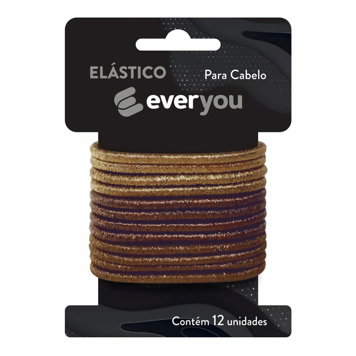 Elástico para Cabelo Ever You Dourado 12 Unidades