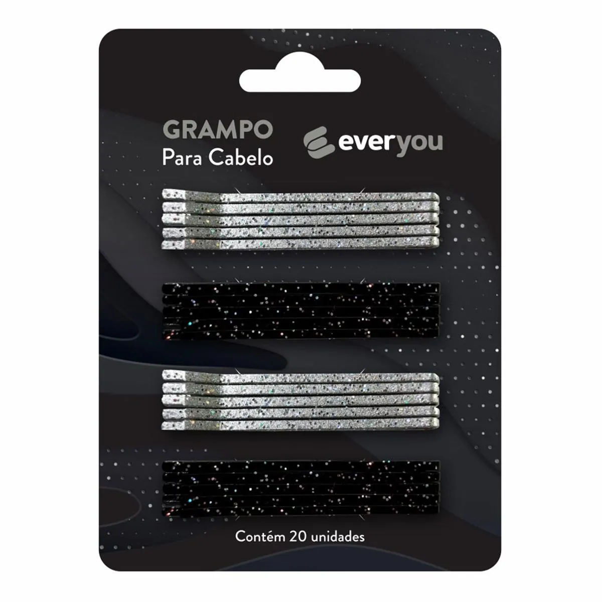 Grampo para Cabelo Ever You Gliter Tradicional 20 Unidades