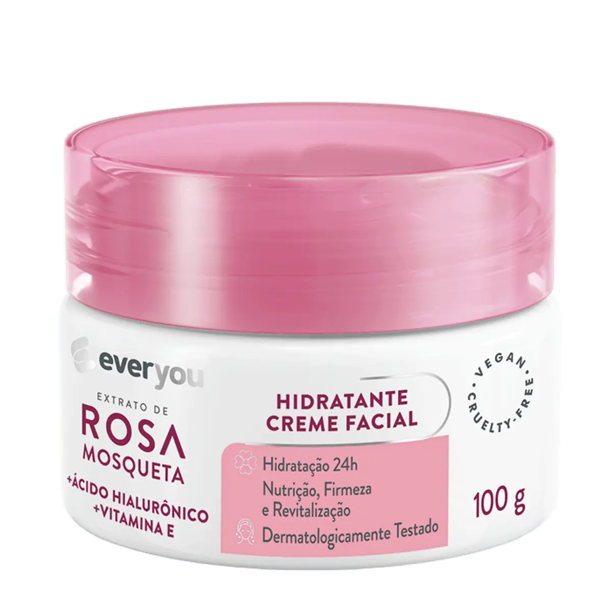 Creme Hidratante Facial Ever You Rosa Mosqueta + Ácido Hialurônico 100g