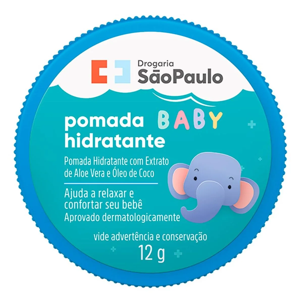 Pomada Hidratante Baby Drogaria São Paulo com Extrato de Aloe Vera e Óleo de Coco 12g