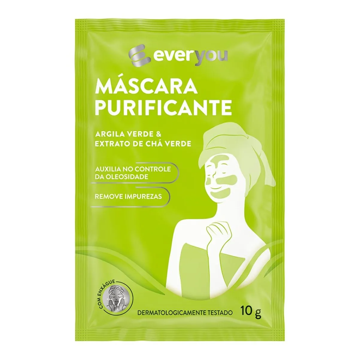 Máscara Facial Ever You Argila Verde e Extrato de Chá Verde 10g