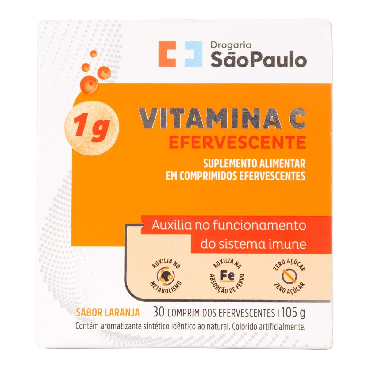 Vitamina C 1g Drogarias São Paulo 30 Comprimidos Efervescentes