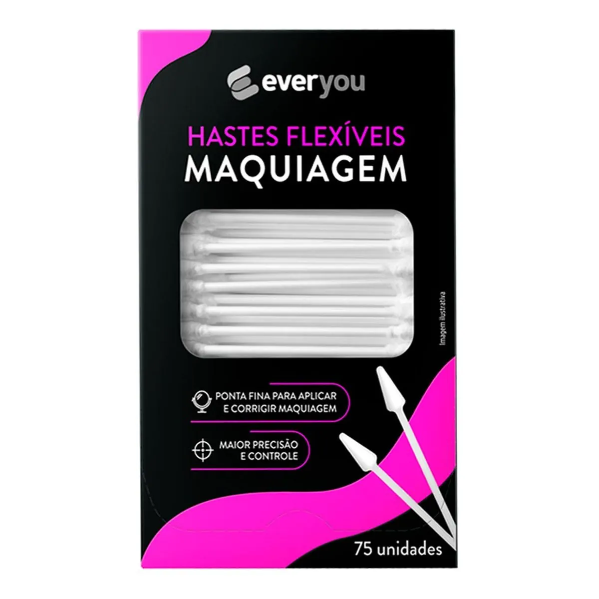 Hastes Flexiveis Ever You Para Maquiagem 75 Unidades