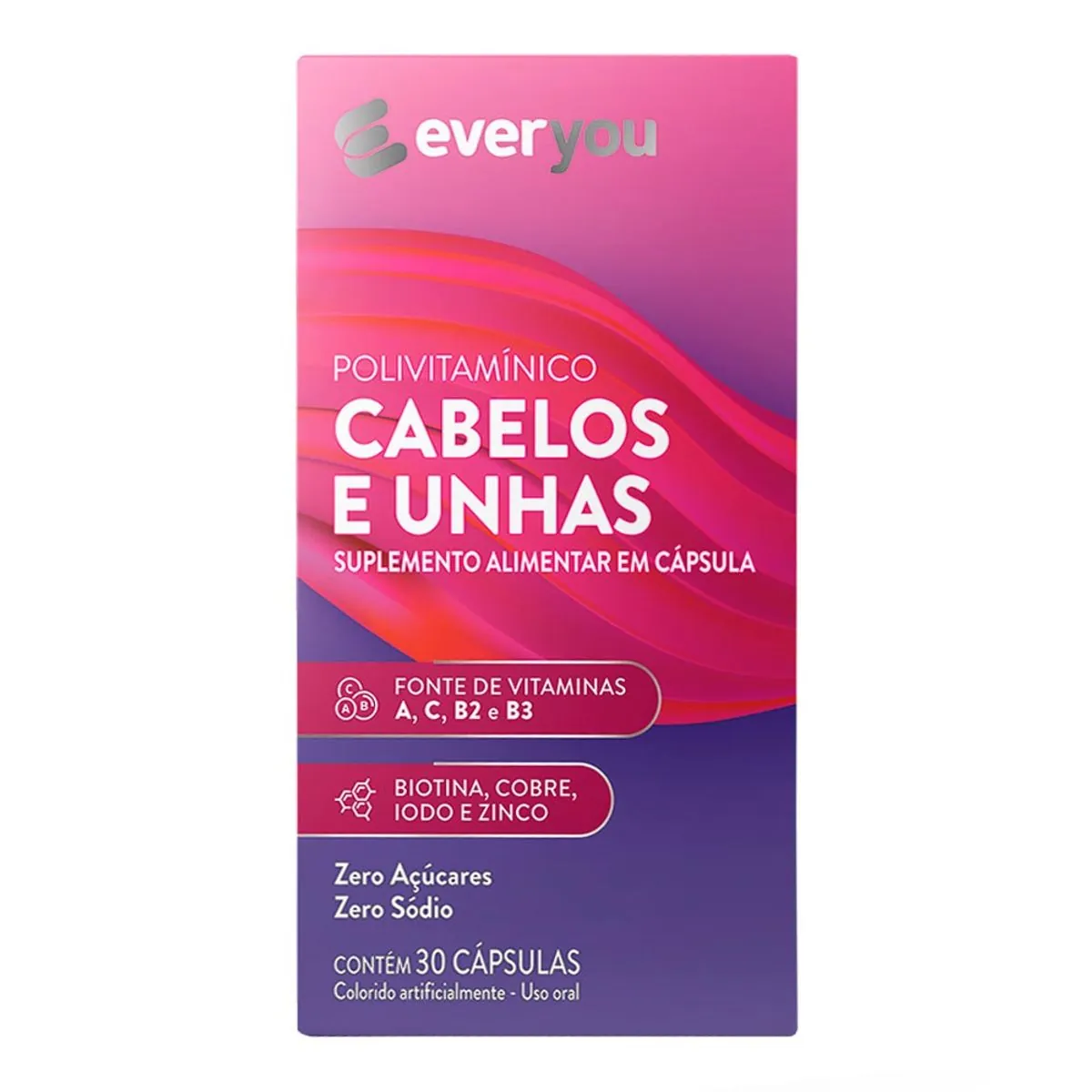 Polivitamínico Cabelos e Unhas Ever You 30 Cápsulas