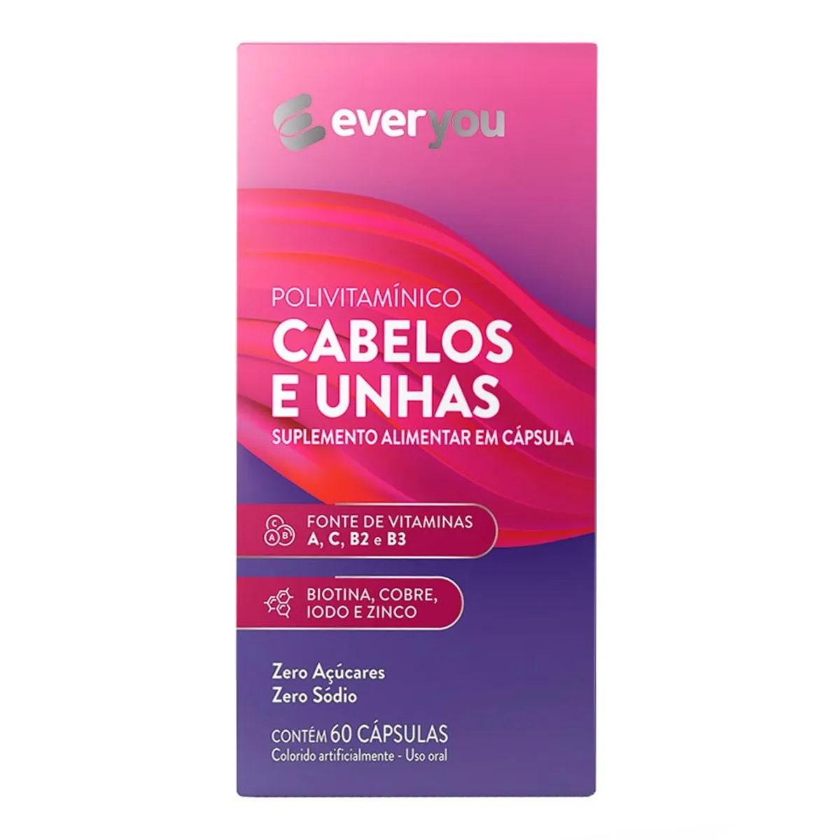 Polivitamínico Cabelos e Unhas Ever You 60 Cápsulas