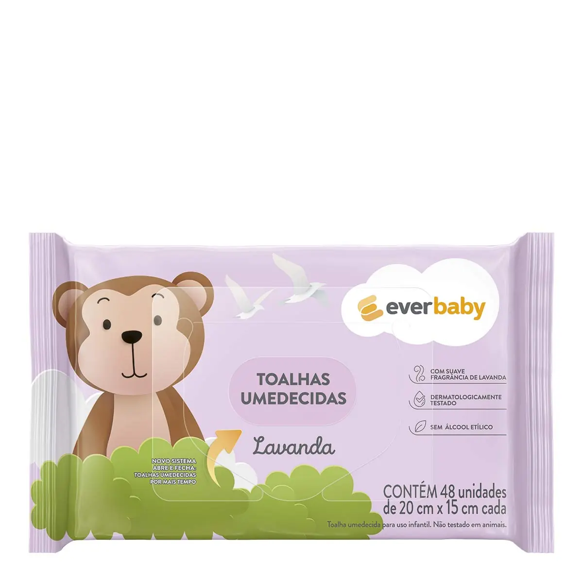 Toalhas Umedecidas Ever Baby Lavanda 48 Unidades