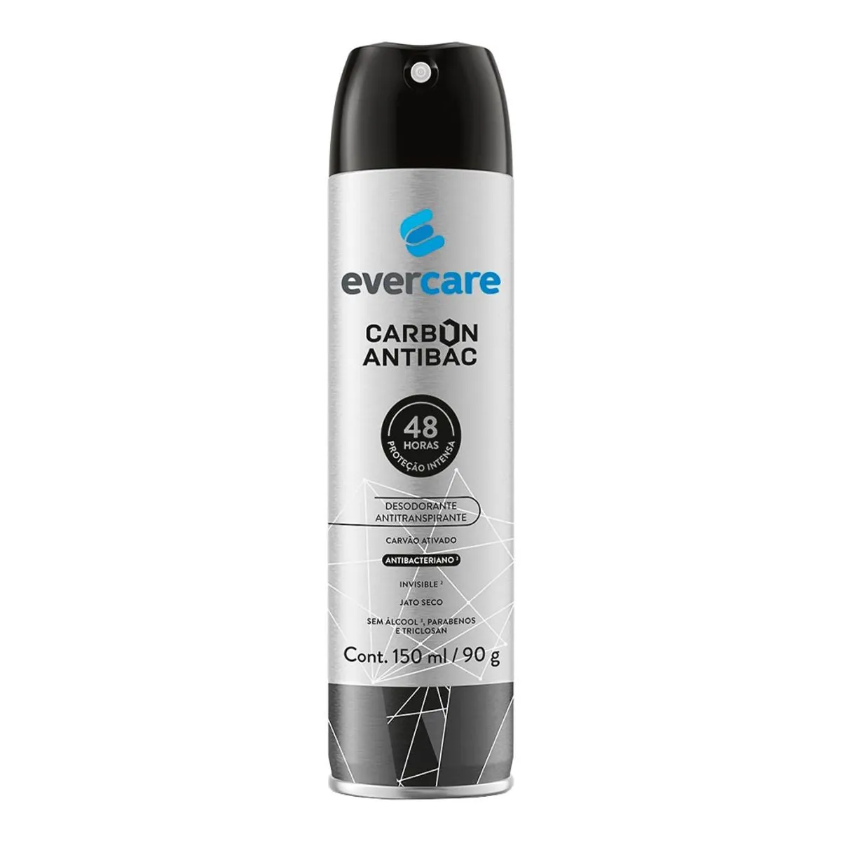 Desodorante Antitranspirante Ever Care Carbon Antibacteriano 150ml Aerossol