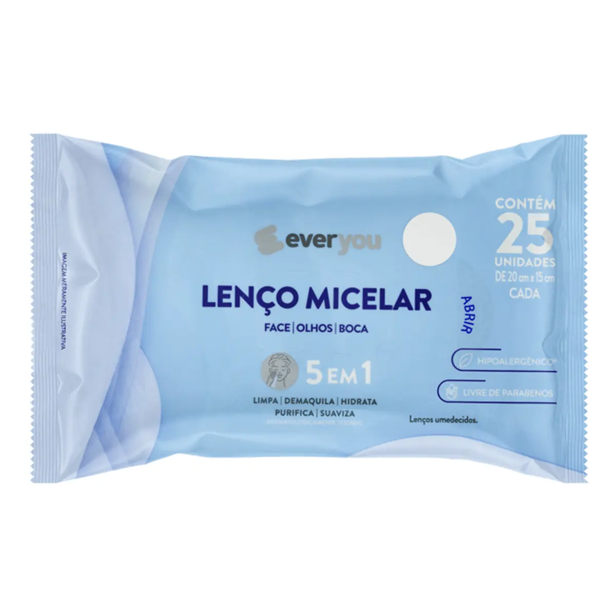 Lenço Umedecido Facial Ever You Micelar 25 Unidades