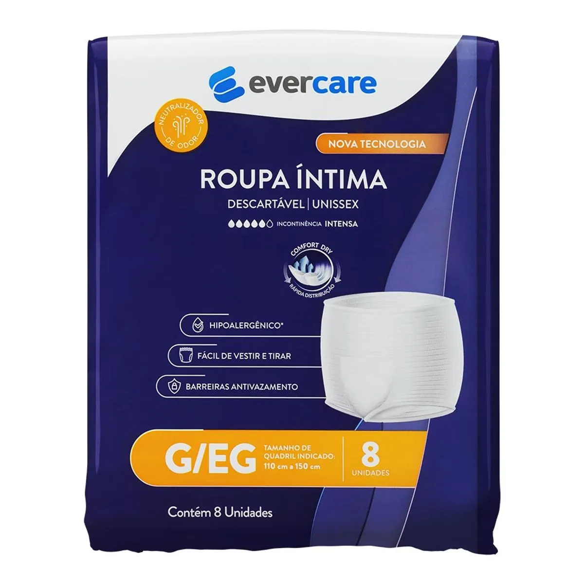 Roupa Íntima Ever Care G/EG 8 Unidades