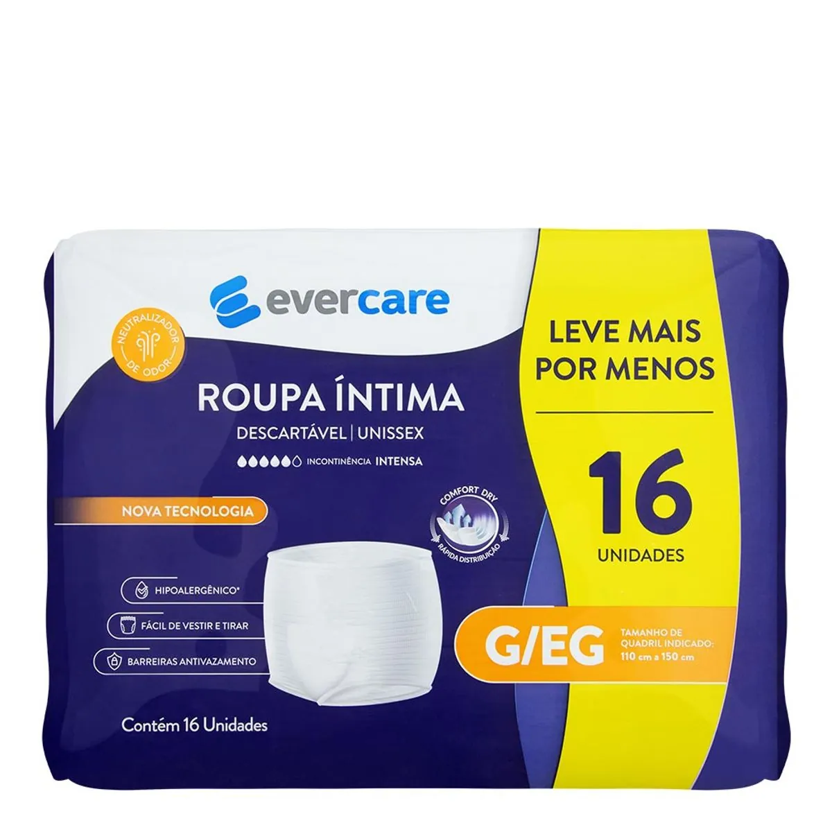 Roupa Íntima Ever Care G/EG 16 Unidades