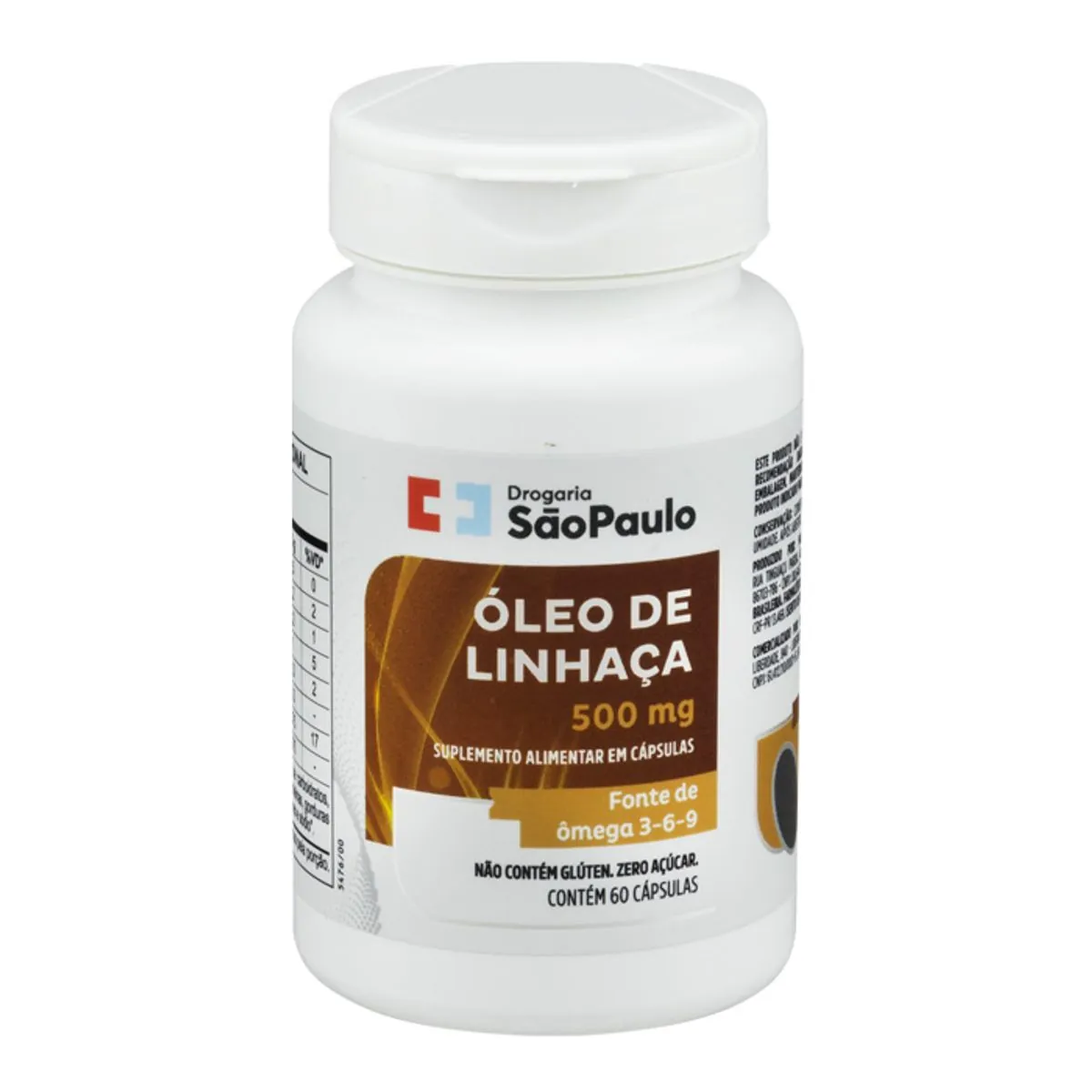 Óleo De Linhaça 500mg Drogaria São Paulo 60 Cápsulas