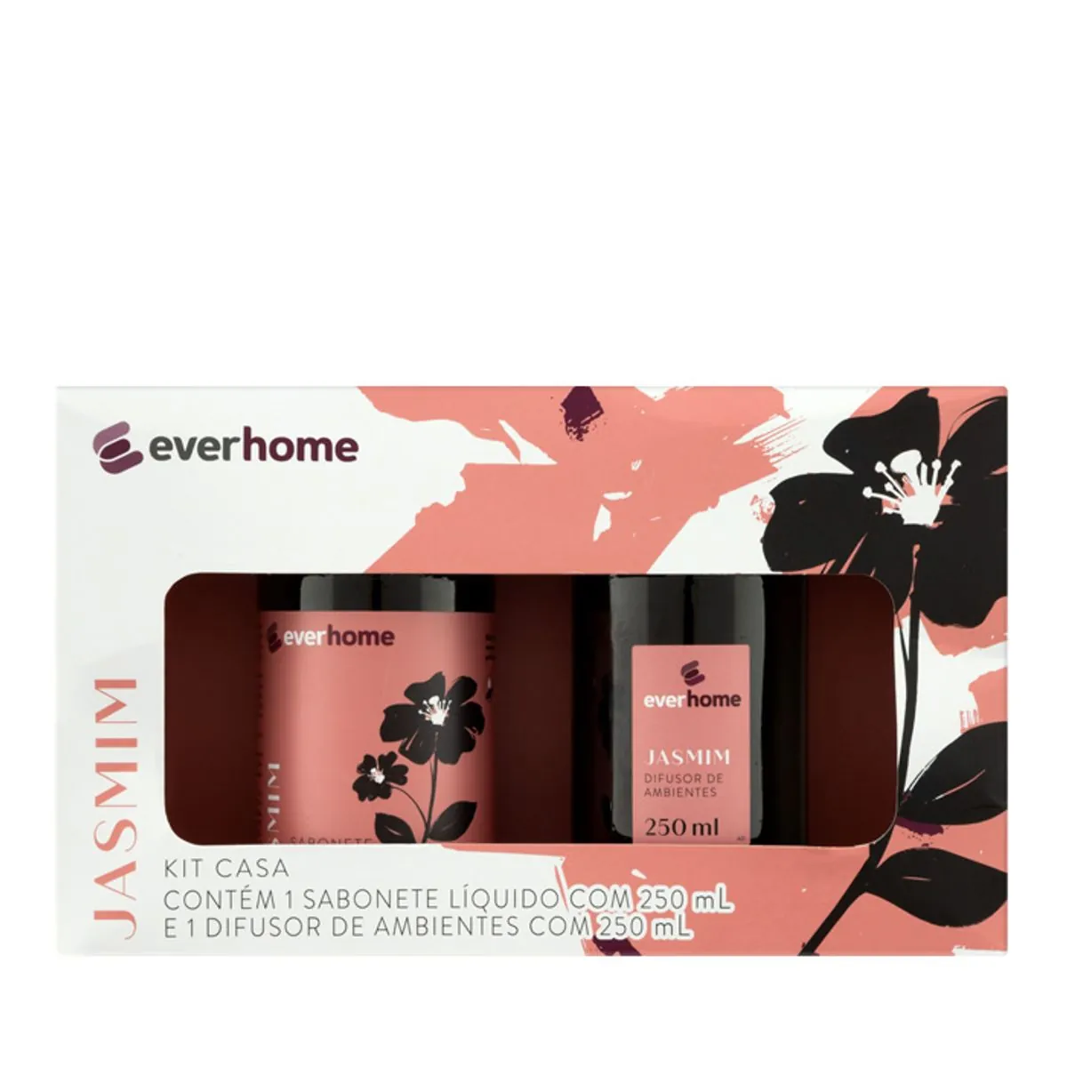 Kit Ever Home Difusor De Ambiente 250ml + Sabonete Líquido Jasmim 250ml