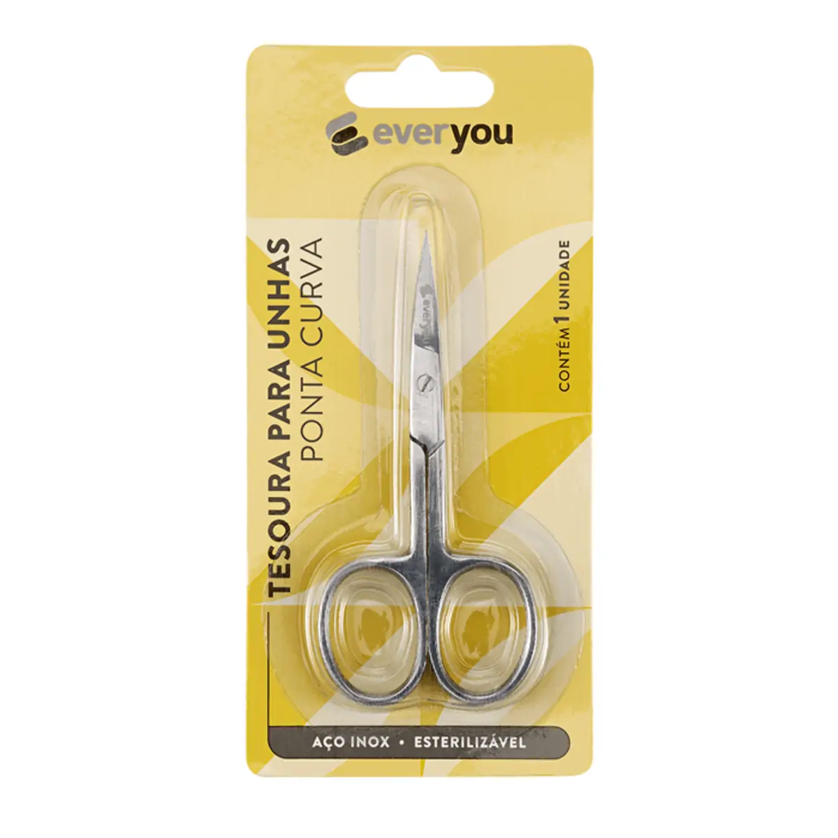 Tesoura Curva Para Unhas Ever You Aço Inox 1 Unidade