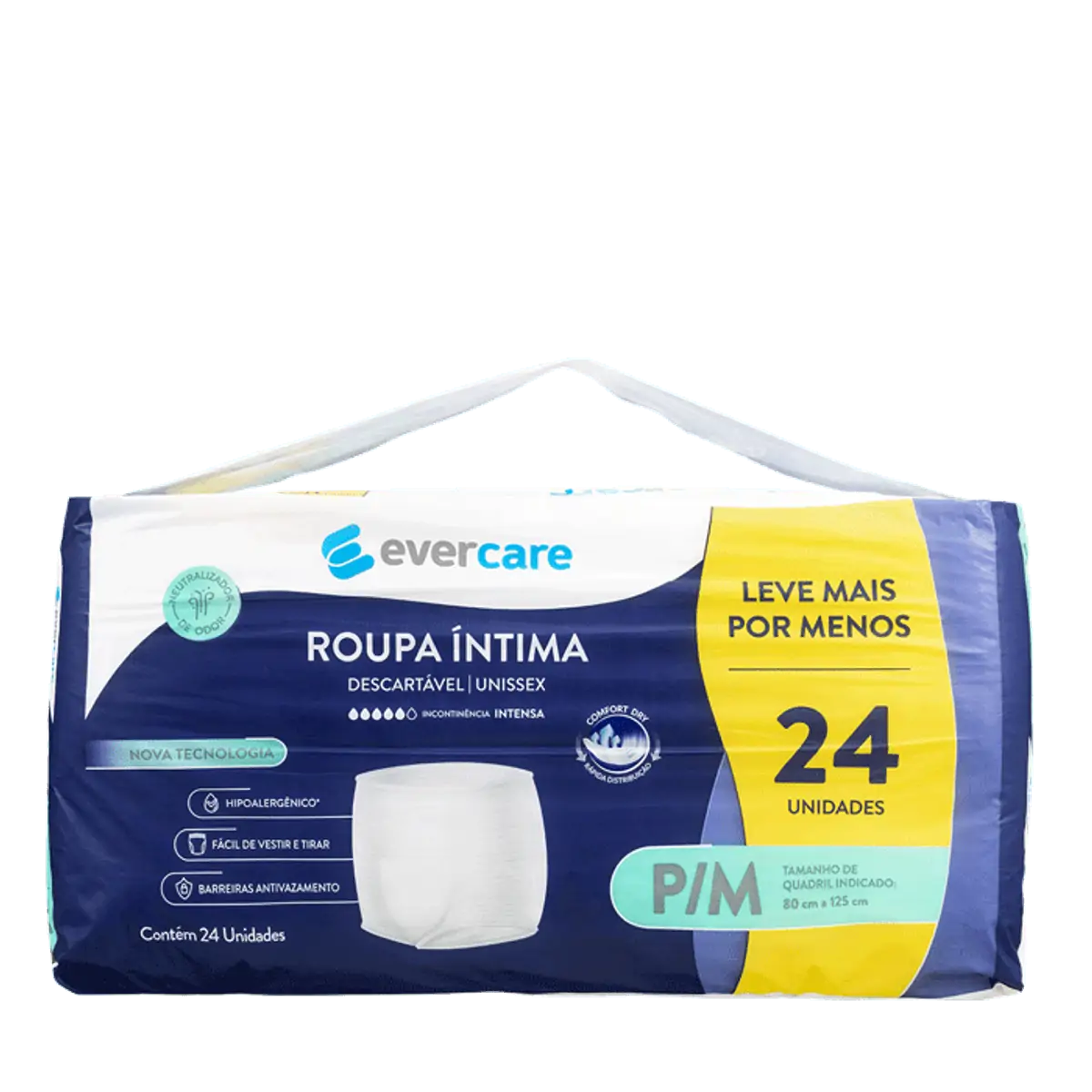Roupa Íntima Ever Care P/M 24 Unidades