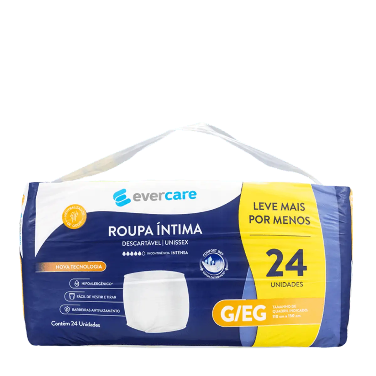 Roupa Intima Descartável Ever Care G/EG 24 Unidades