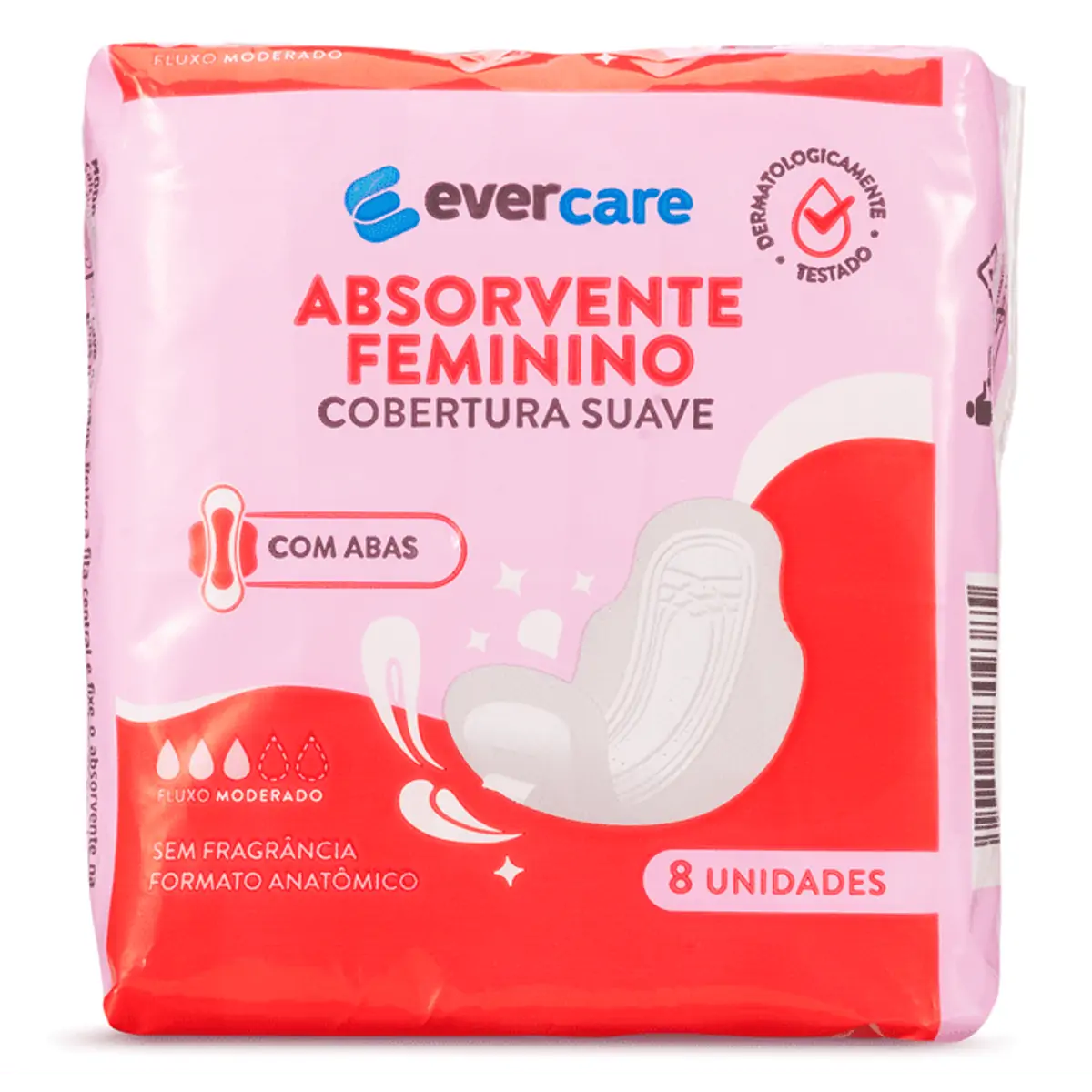 Absorvente Ever Care Suave com Abas 8 Unidades