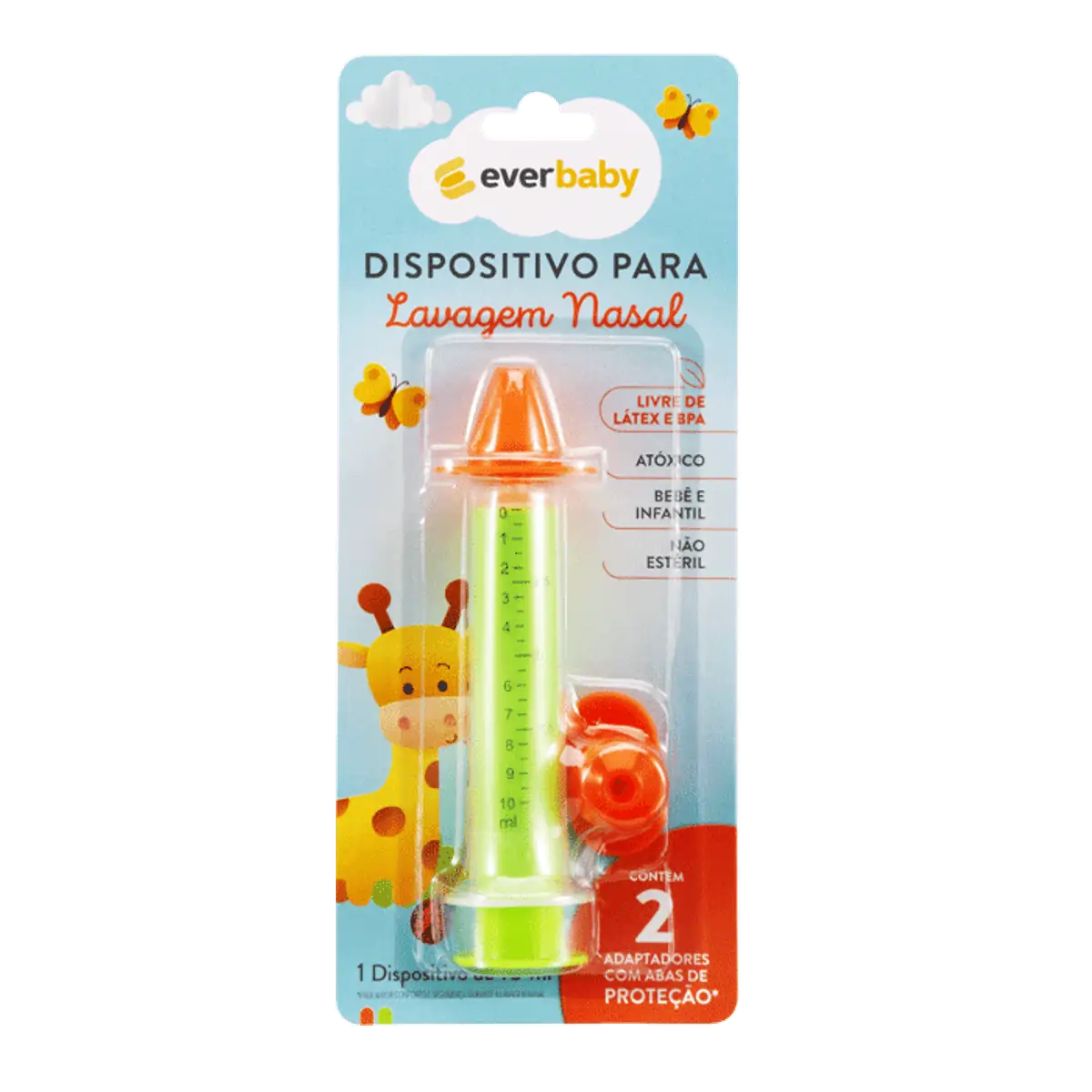 Seringa Para Lavagem Nasal Ever Baby Laranja/Verde 10ml