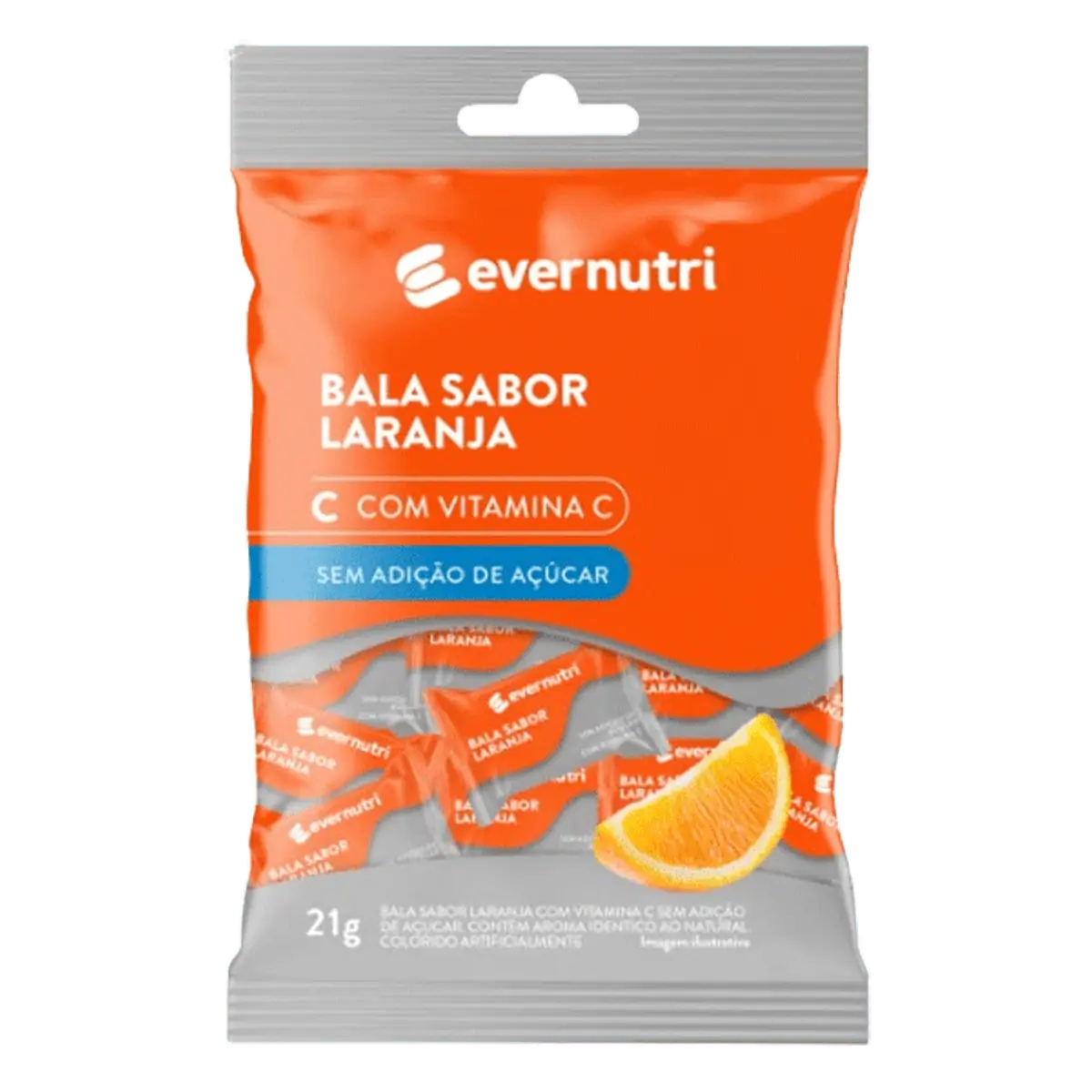 Bala de Vitamina C Sabor Laranja Zero Açucar Ever Nutri 21g