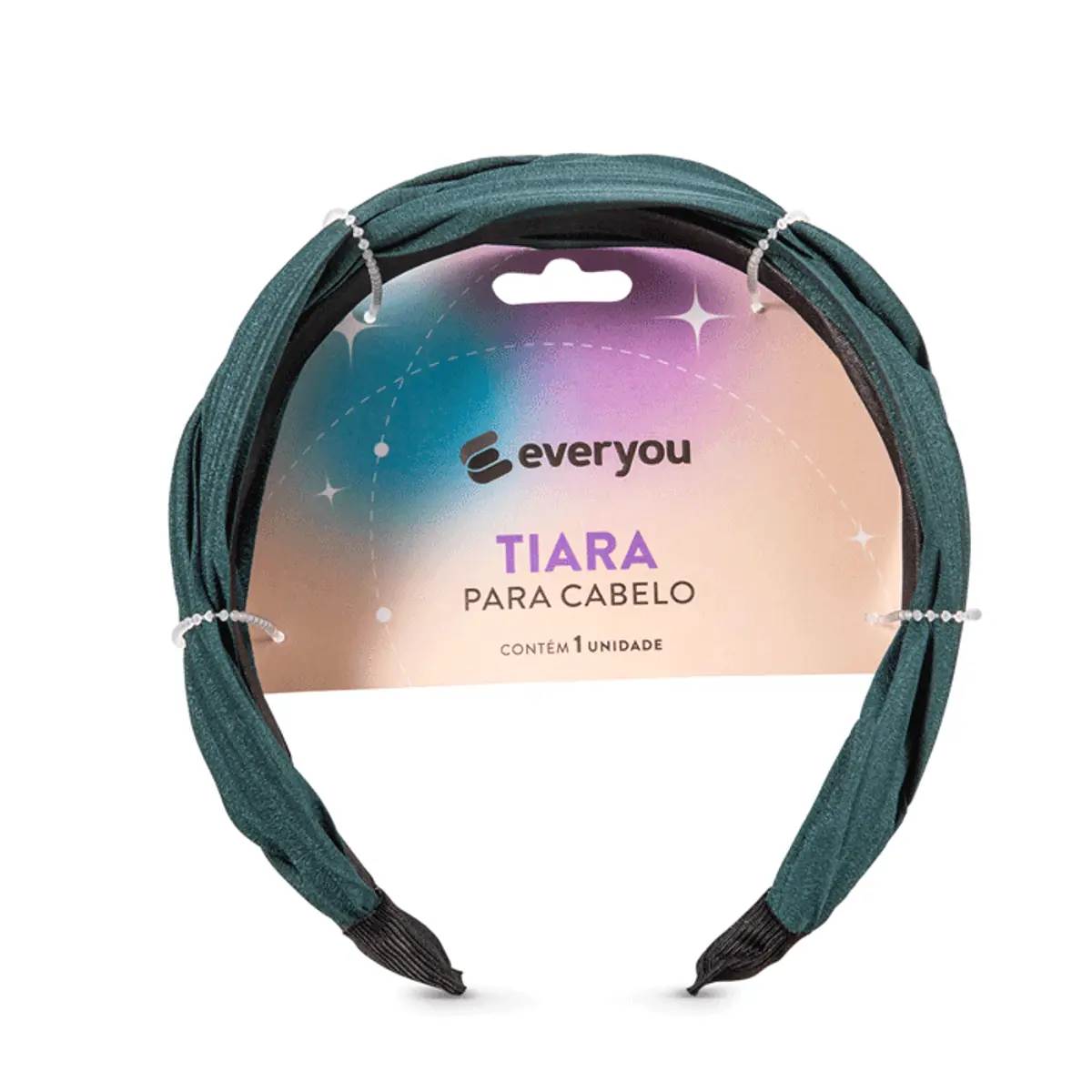 Tiara Larga Ever You em Tecido Verde 1 Unidade