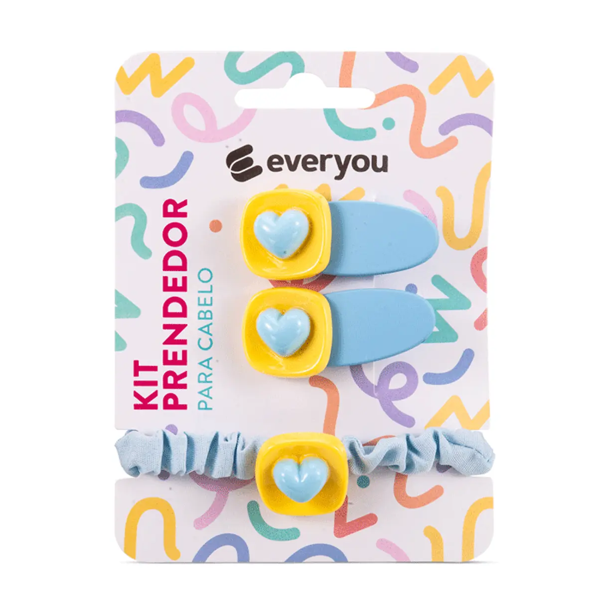 Kit Infantil Ever You Presilhas e Elástico Azul 3 Unidades