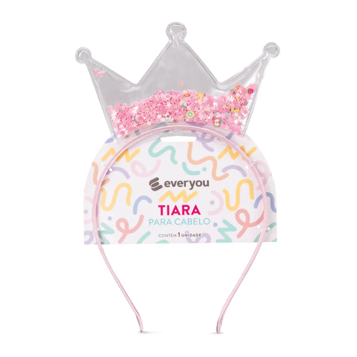 Tiara Infantil Ever You Lantejoulas Princesa Rosa 1 Unidade