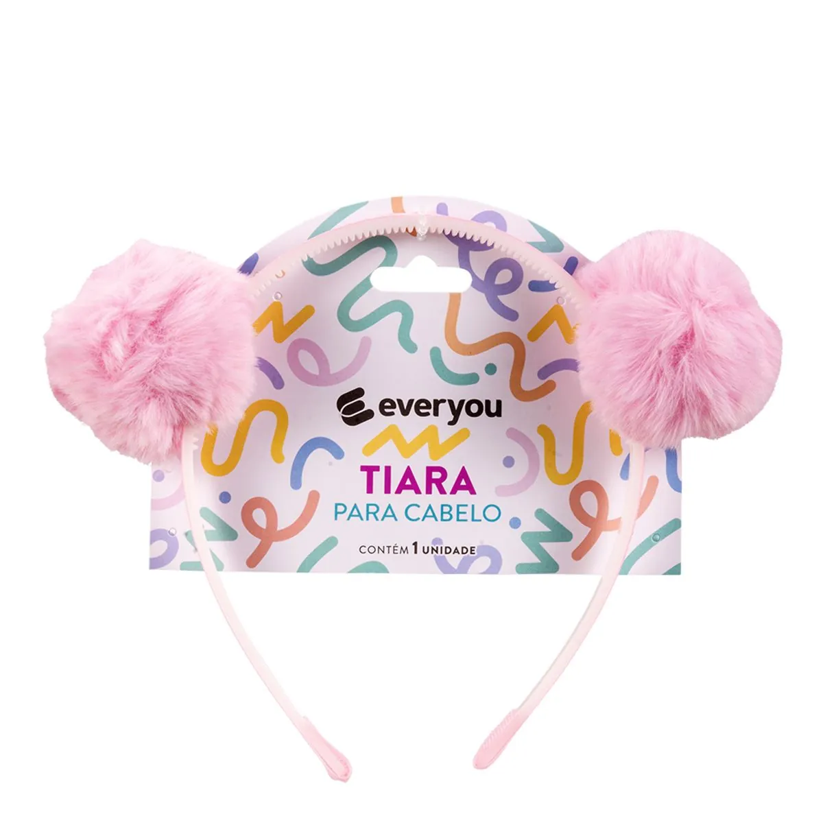 Tiara Infantil Ever You Pompom Rosa 1 Unidade