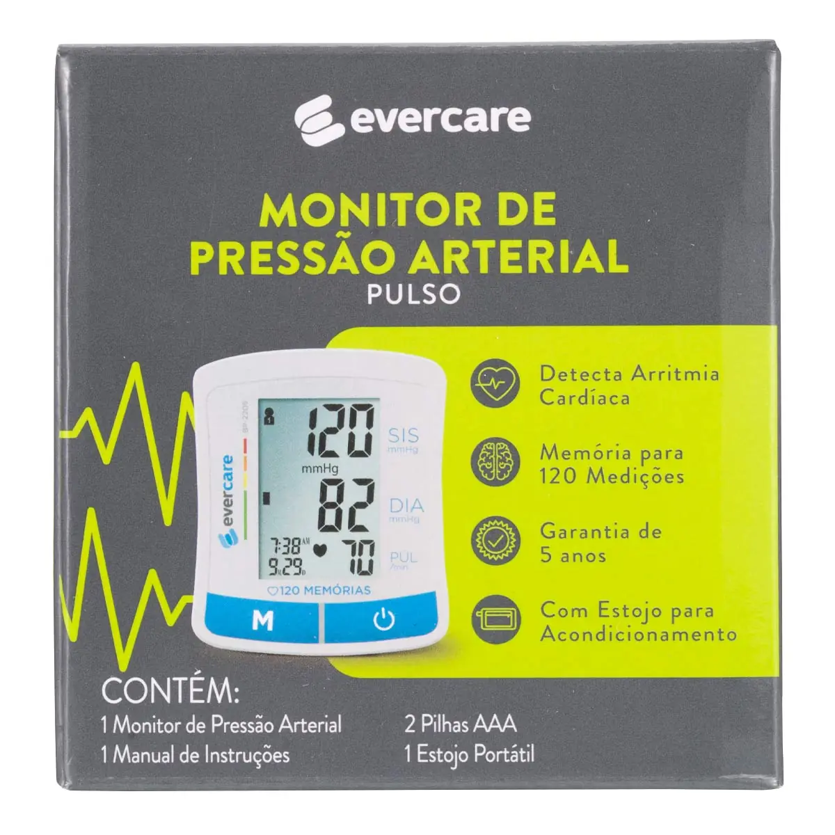 Monitor De Pressão Ever Care Pulso 1 Unidade