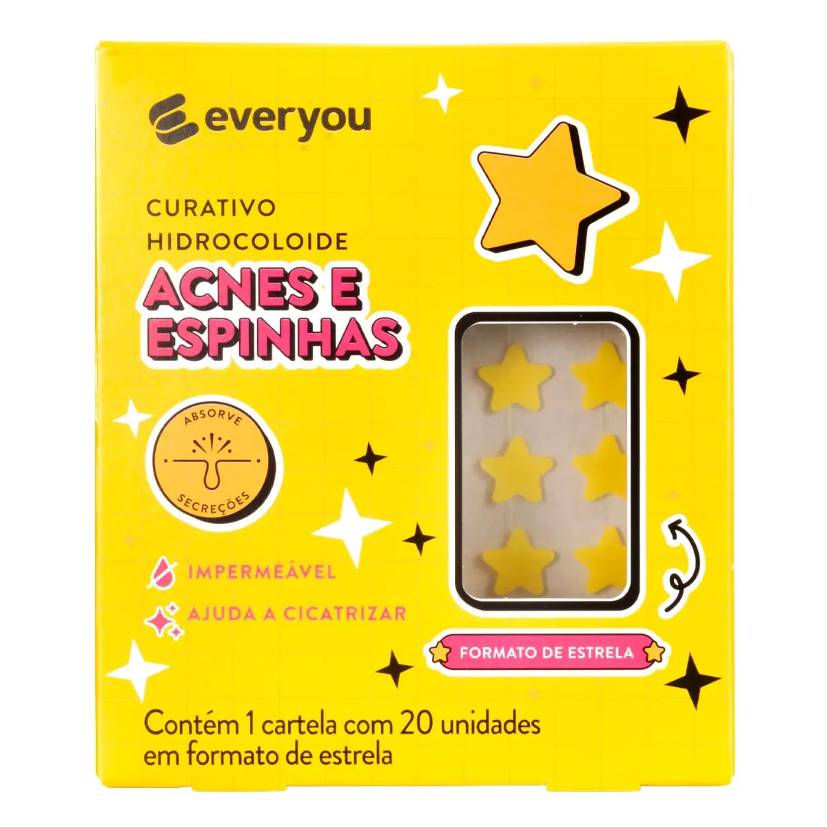 Curativo Hidrocoloide para Acne Ever You Estrela 20 Unidades