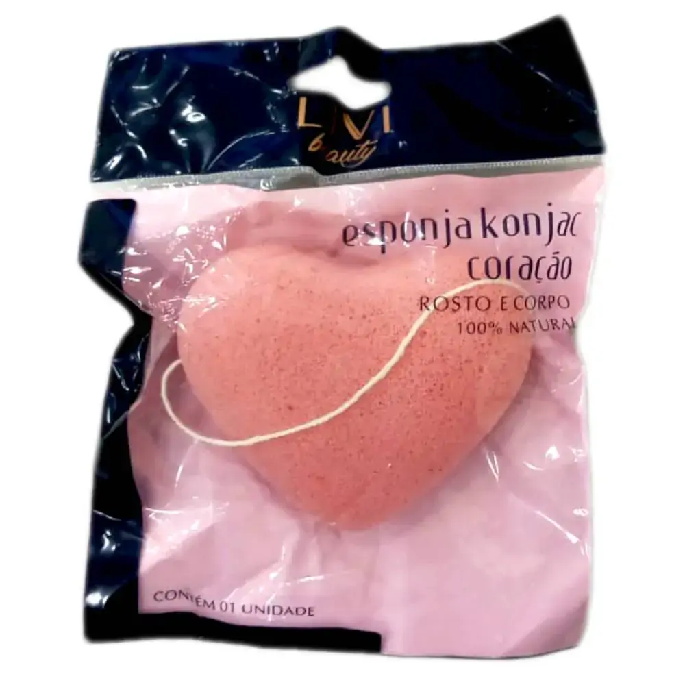 Esponja Facial Livvi Beauty Konjac Coração 1un