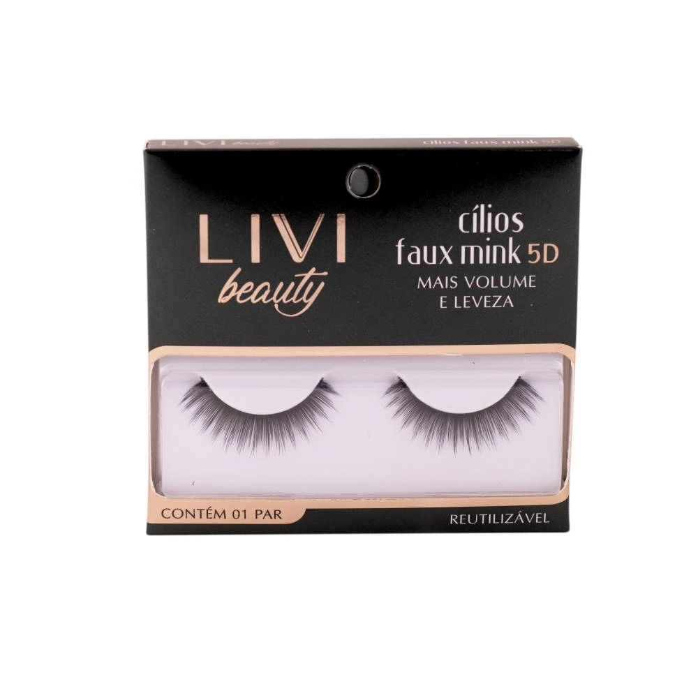 Cilios Posticos Livvi Beauty Faux Mink 5d 07 1un