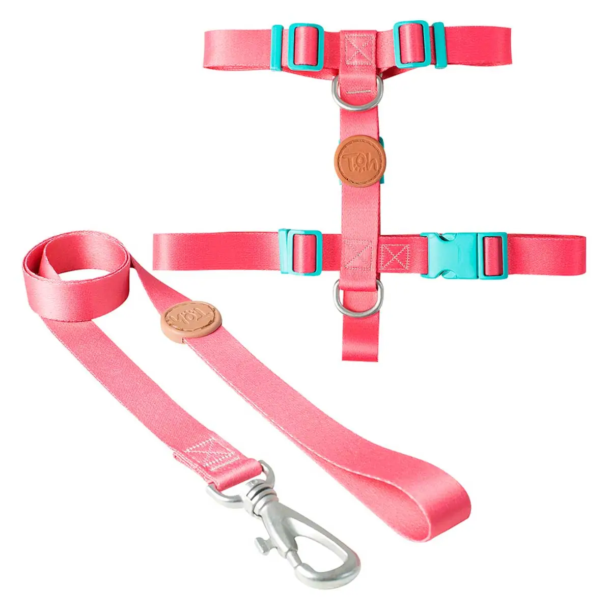 Conjunto Coleira Peitoral H e Guia para Cães Toh PP Fiji