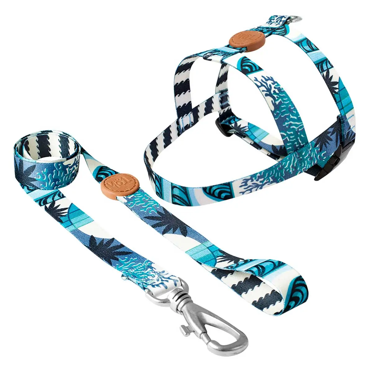 Conjunto Coleira Peitoral H e Guia para Cães Toh M Noronha