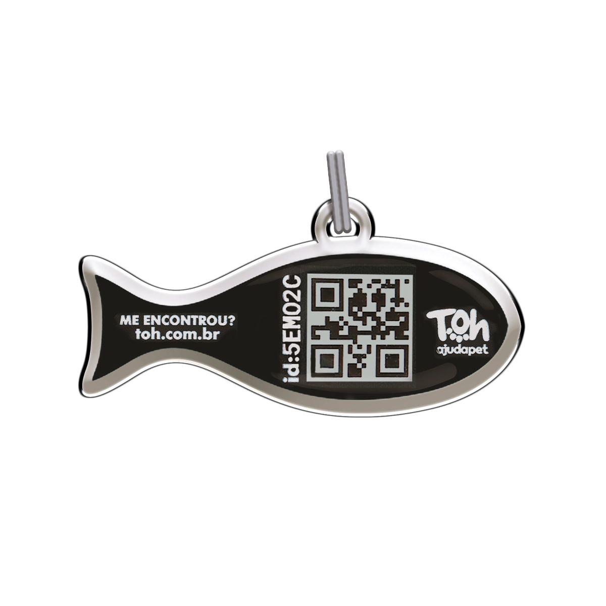 Toh Pingente Qr Code Peixe U Preto