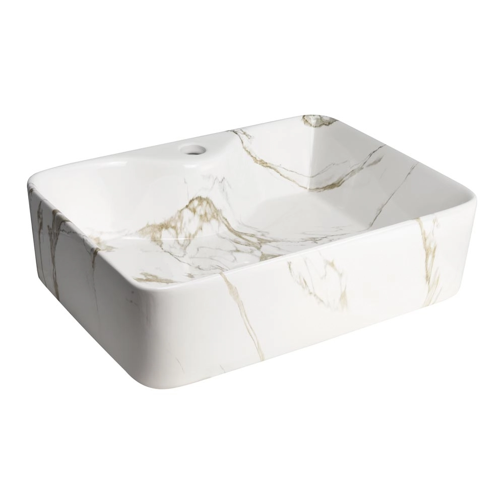 Cuba De Louça Apoio Retangular 48 Cm (roma Mármore Carrara)