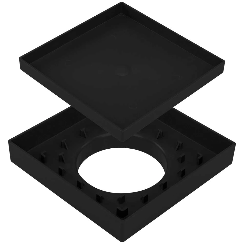 Kit 02 - Ralo Quadrado Para Embutir No Porcelanato (preto)