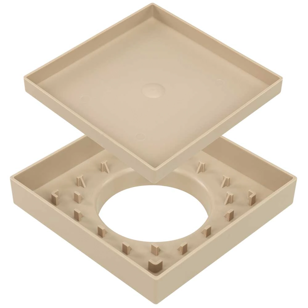 Kit 02 - Ralo Quadrado Para Embutir No Porcelanato (bege)