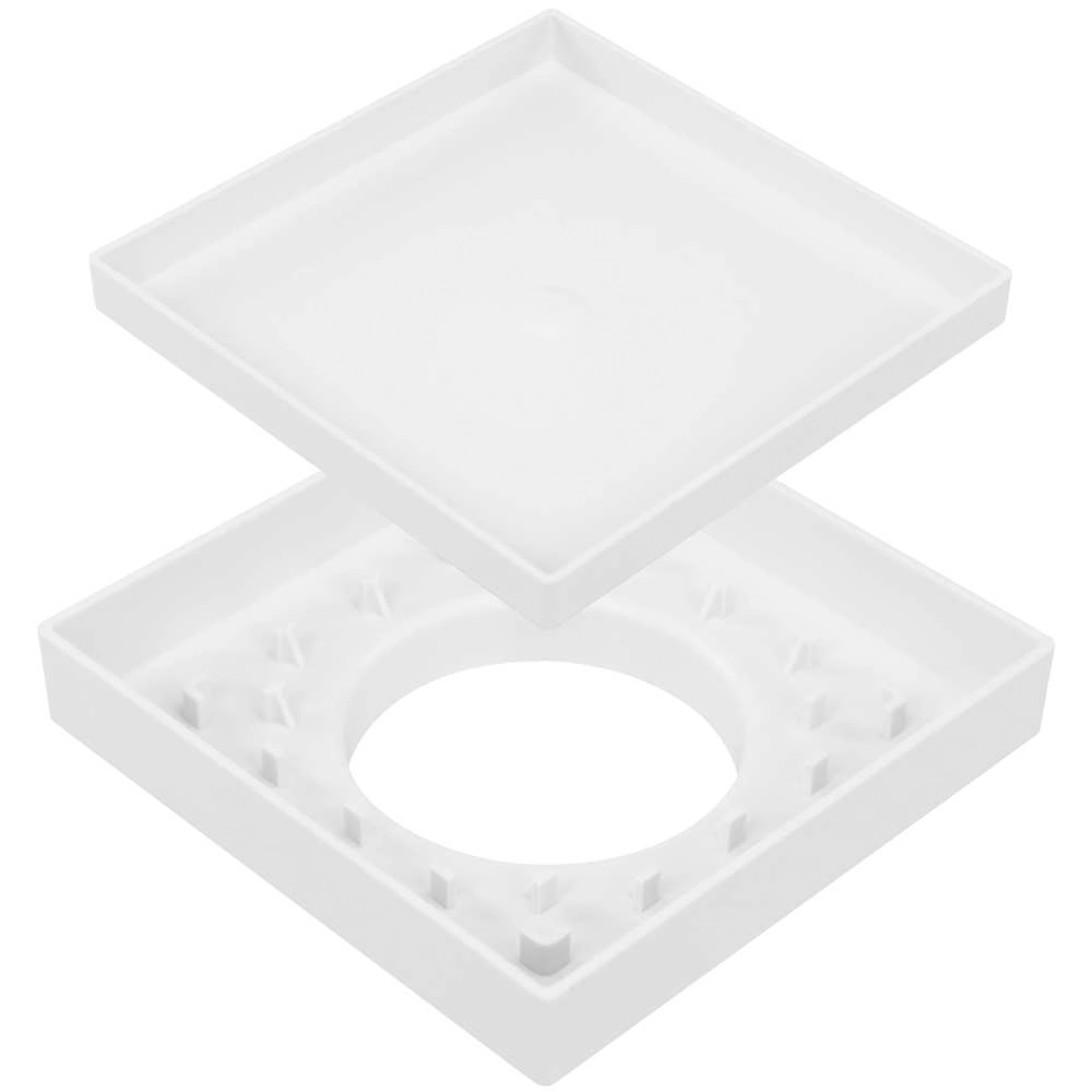 Kit 02 - Ralo Quadrado Para Embutir No Porcelanato (branco)