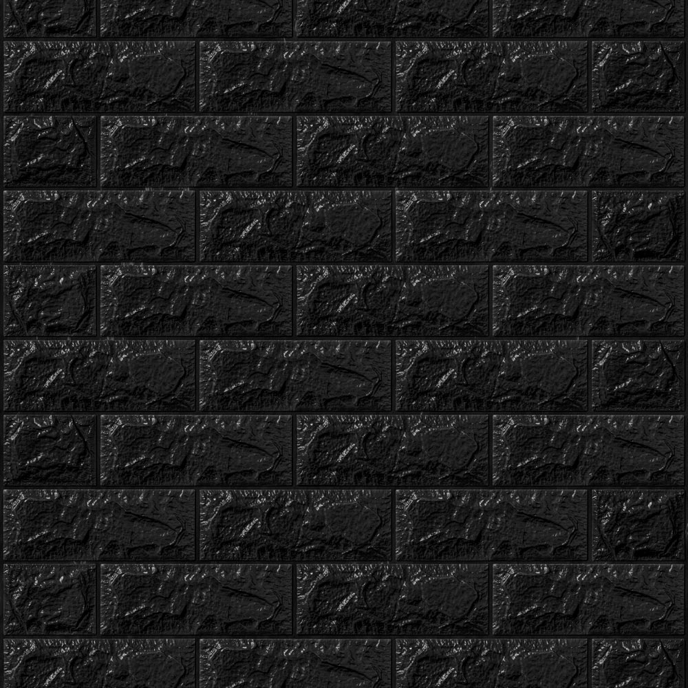 Painel 3d Tijolo Adesivo 70x77x0,5 Cm (preto)