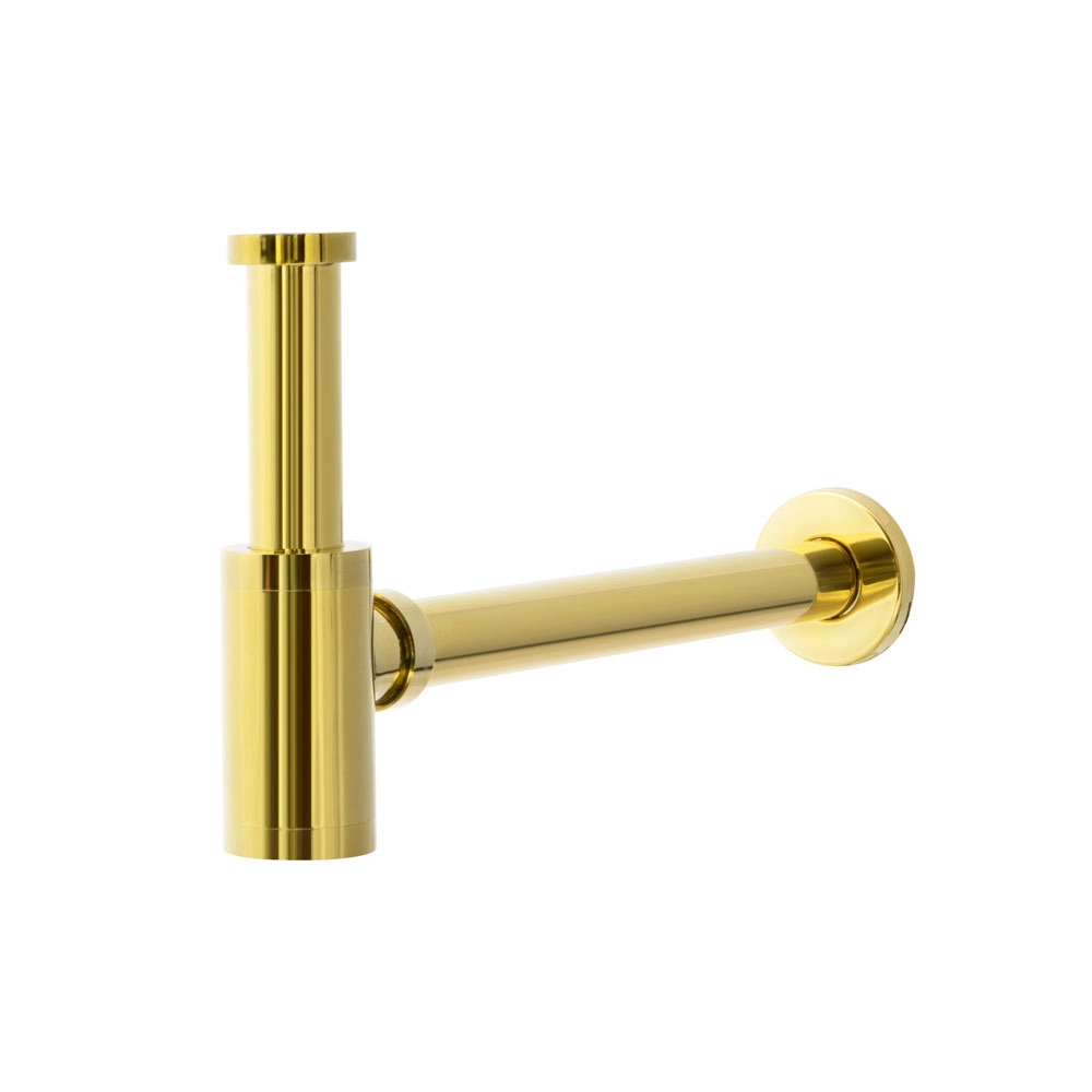 Sifão Metálico Com Copo Para Banheiro (Line Dourado)