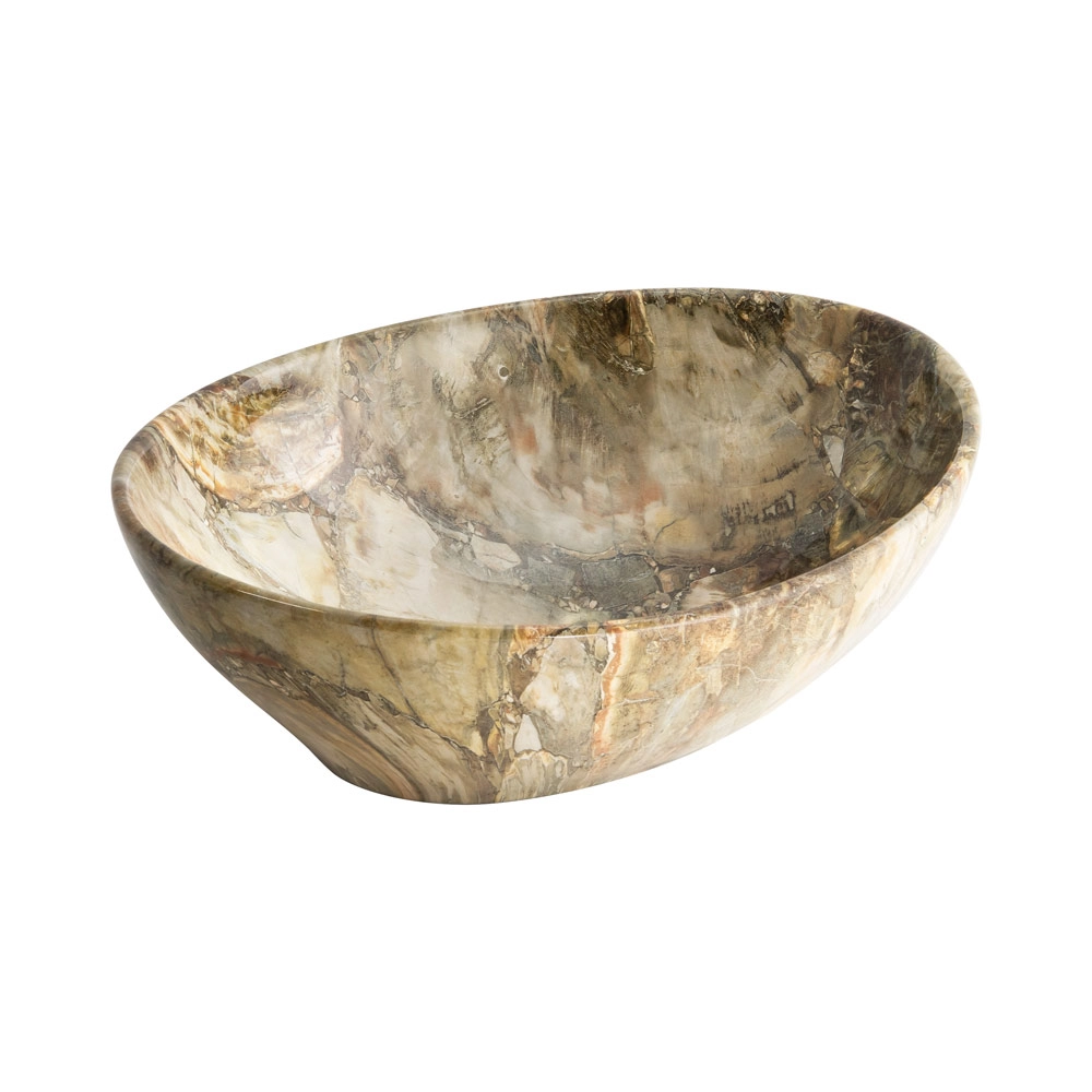 Cuba De Louça Apoio Oval 41 Cm (bari Mármore Ônix Marrom)