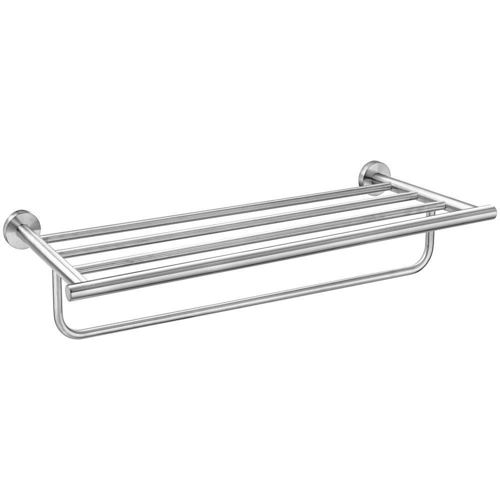 Porta Toalhas De Hotel Com Prateleira Inox (tarsila Escovado)