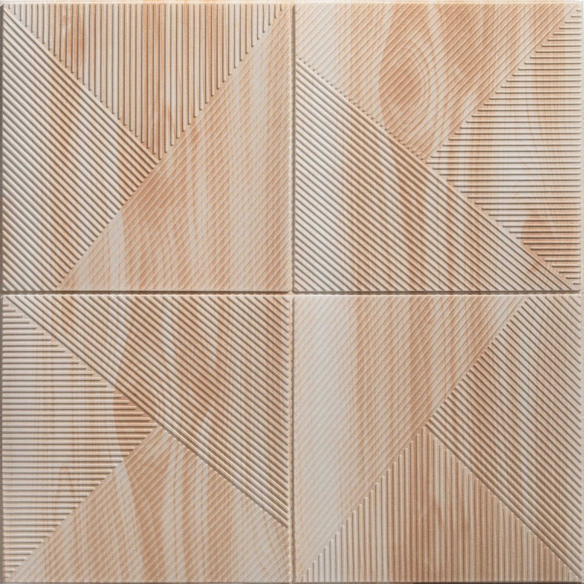 Kit 10 Un - Painel 3d Vértice Adesivo 70x70x0,8 (latte)