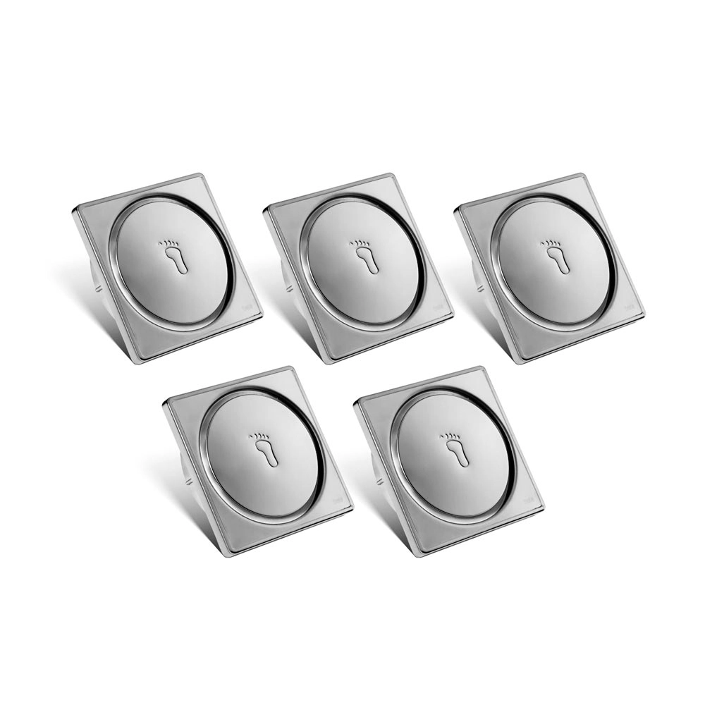 Kit 05 - Ralo Click De Inox 10x10 Cm + Porta Grelha Cromado