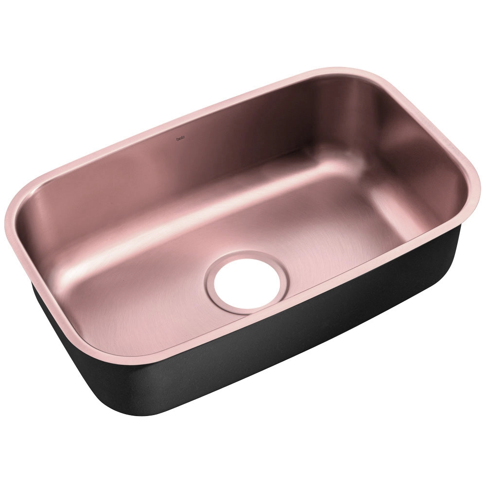 Cuba De Cozinha Inox Retangular 59x37 Cm (miura Rosé Gold Fosca)
