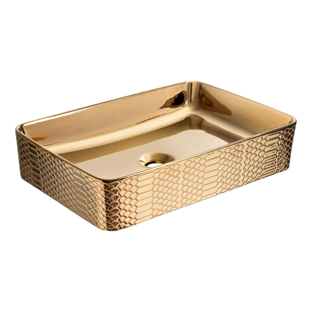 Cuba De Banheiro Louça Apoio Retangular 51 Cm (loures Rosé Gold)