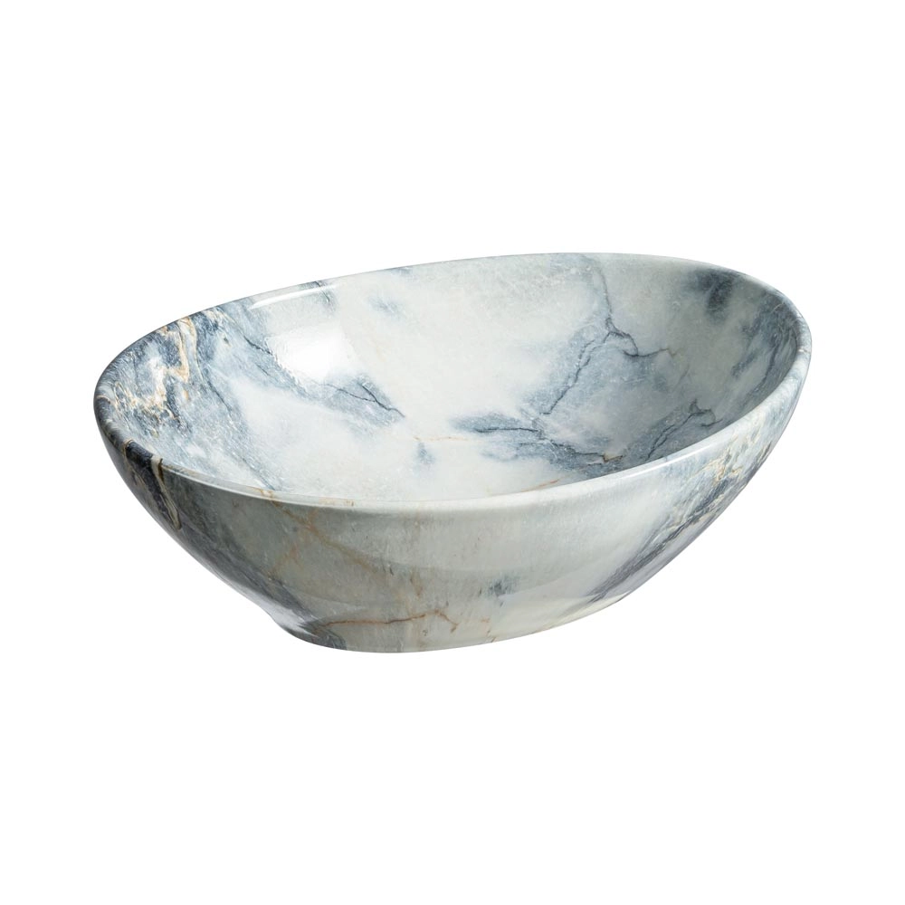 Cuba De Banheiro Louça Apoio Oval 41 Cm (bari Mármore Milano)